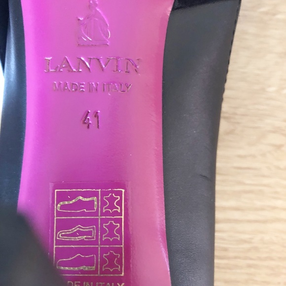 Black leather and suede Lanvin pumps - Picture 4 of 4